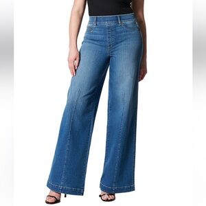 SPANX Women's Blue Denim Flare & Wide Leg Jeans Medium Long/Tall